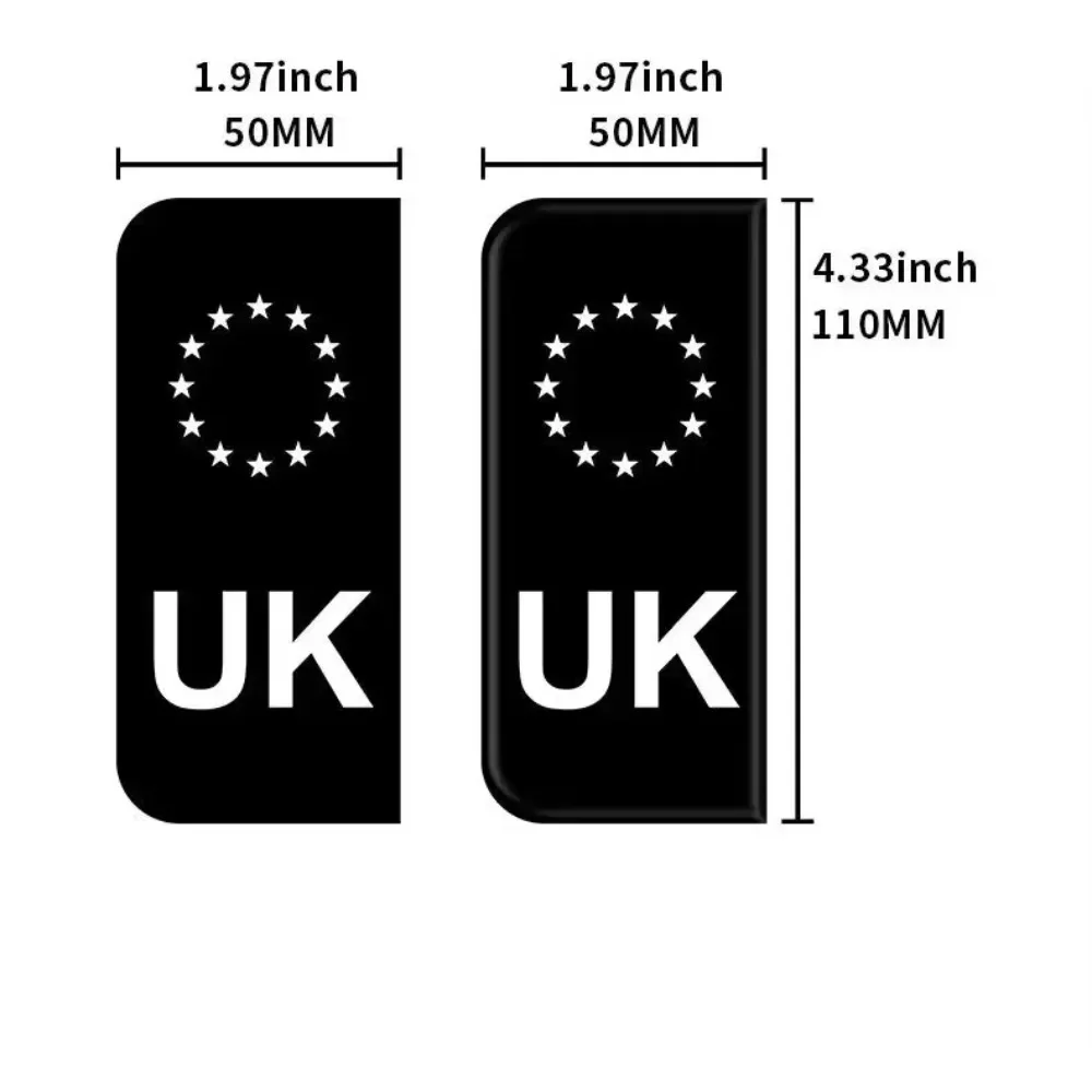 EU License Plate Corner Vinyl Sticker Waterproof Self Adhesive Decal for Car Plate Frame Decor E S F PL SK UK NL P