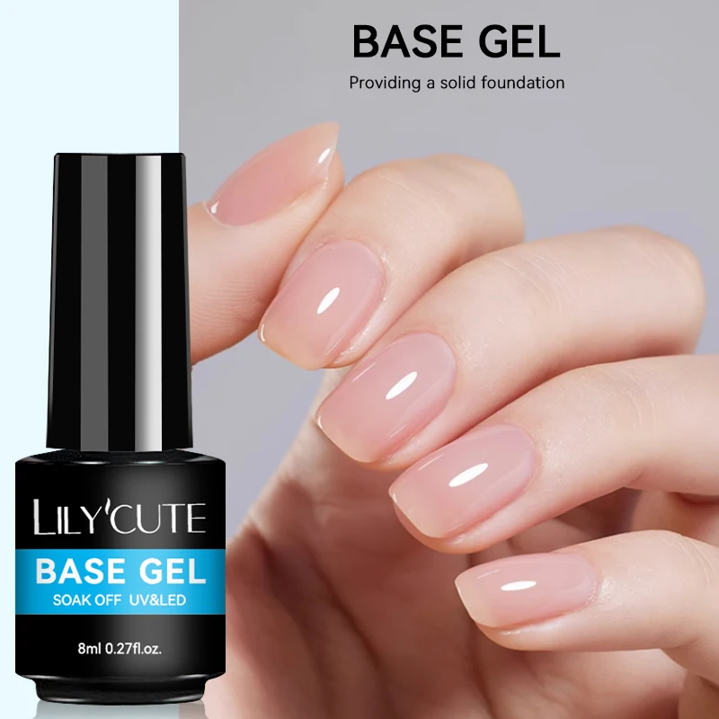 LILYCUTE 8ML Functie Gel Nagellak Basisgel Geen Veeg Top Coat Voor Alle Kleuren Gel Manicure Losweken vernis Nail Art Salon
