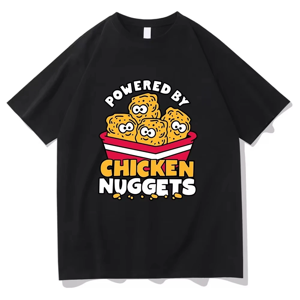 

Summer Funny Chicken Nuggets Power Pattern Printing Woman t-shirts Retro High-Quality Casual Comfortable Women's Clothing Tees