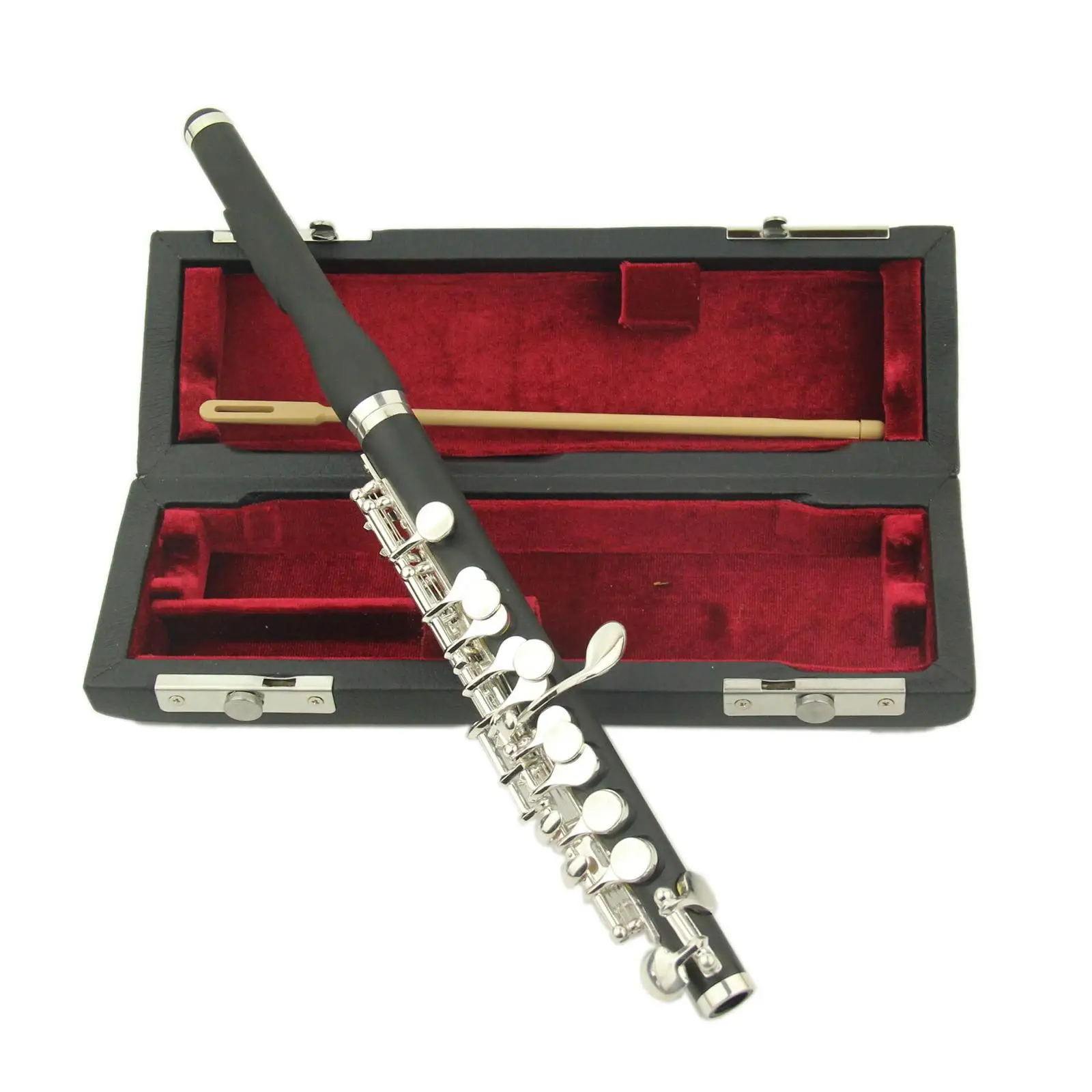 Key of C Piccolo Flute Instruments And Wooden Case Cleaning Rod Screwdriver image 4