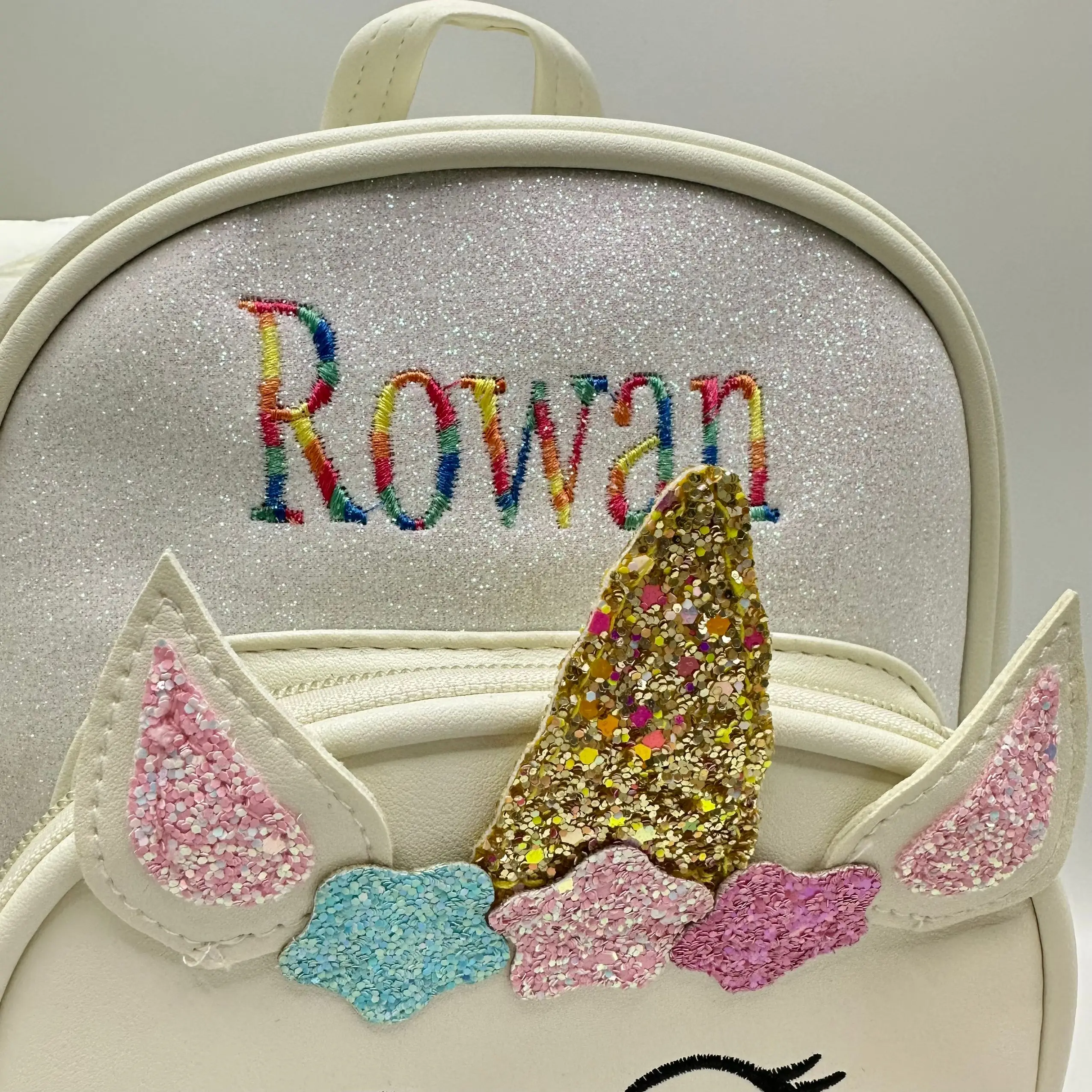 Pink Unicorn Personalized Embroidery Colorful Thread Backpack Customized Kindergarten Backpack Girls' Backpack