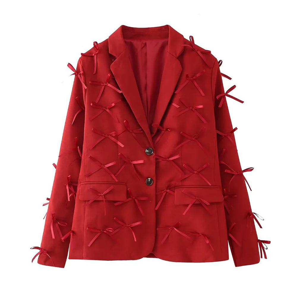 

Women's Fashion Casual Loose 3-Color Bow Suit European And American Style Personalized Clothing