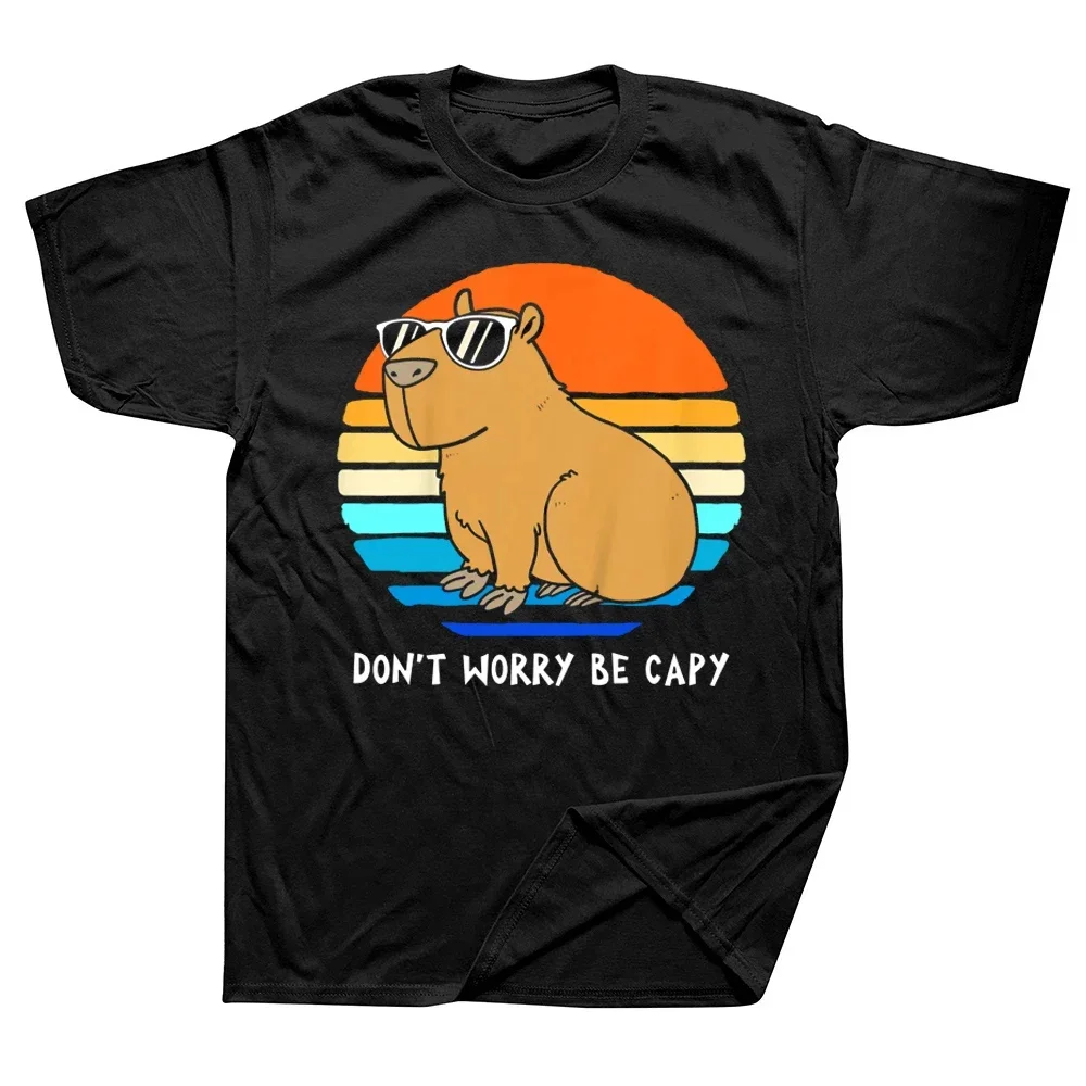 

Capibara cotton tshirt female Gothic Pastel Comfortable Psychedelic anime shirt Retro aesthetic Classic Vintage streetwear