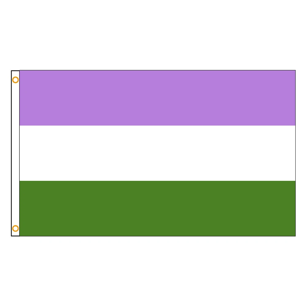 3x5 Ft Genderqueer Flag Vivid Color and Fade proof Large Rainbow Pride Flags Polyester with Brass Grommets