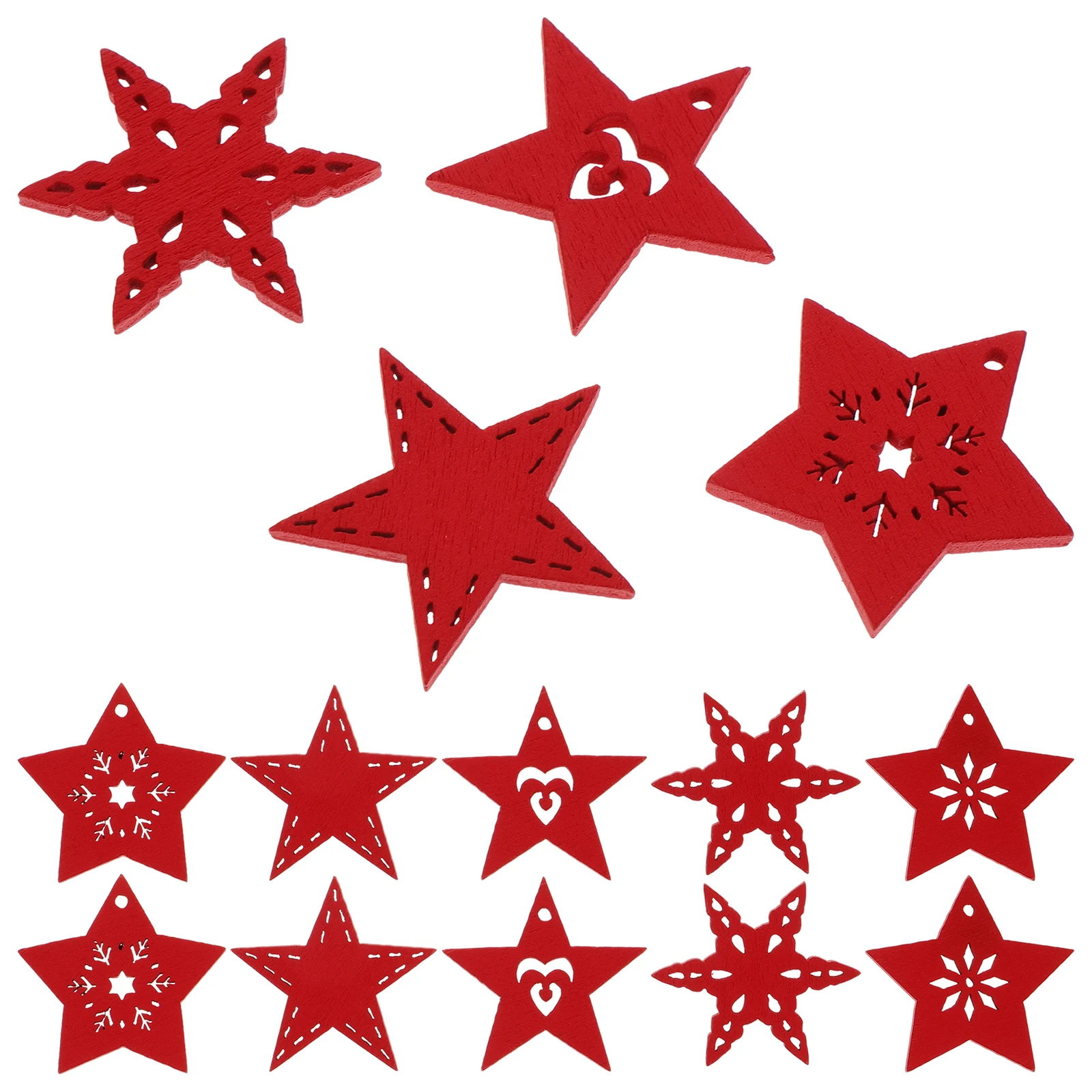 

50Pcs Wooden Star Ornaments for Christmas Tree Decorations Premium Craft Pendant Hanging Room Decoration Holiday Home Festive