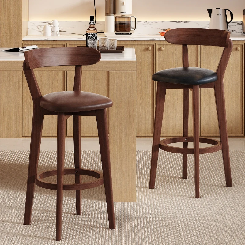 

Bar counter chair all solid wood household high stool bar cashier counter backrest chair Commercial dining stool 바의자