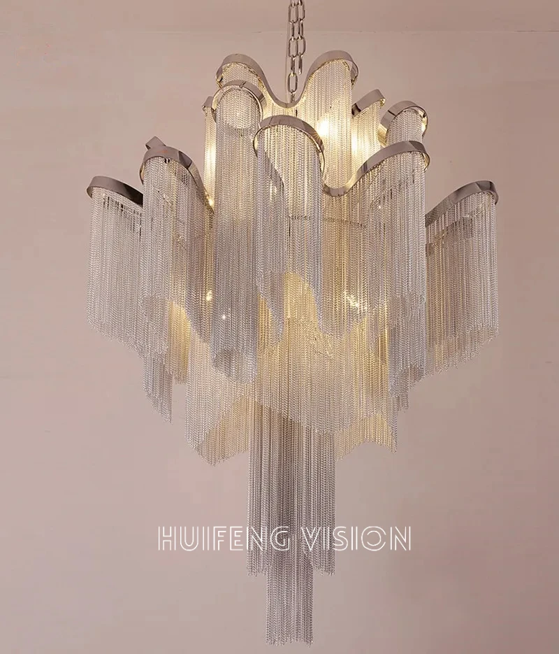 

Art Deco Style Crystal Tassel Chandelier with Remote Control Dimmable LED Pendant Light for Living Room Dining Room Ceiling Moun