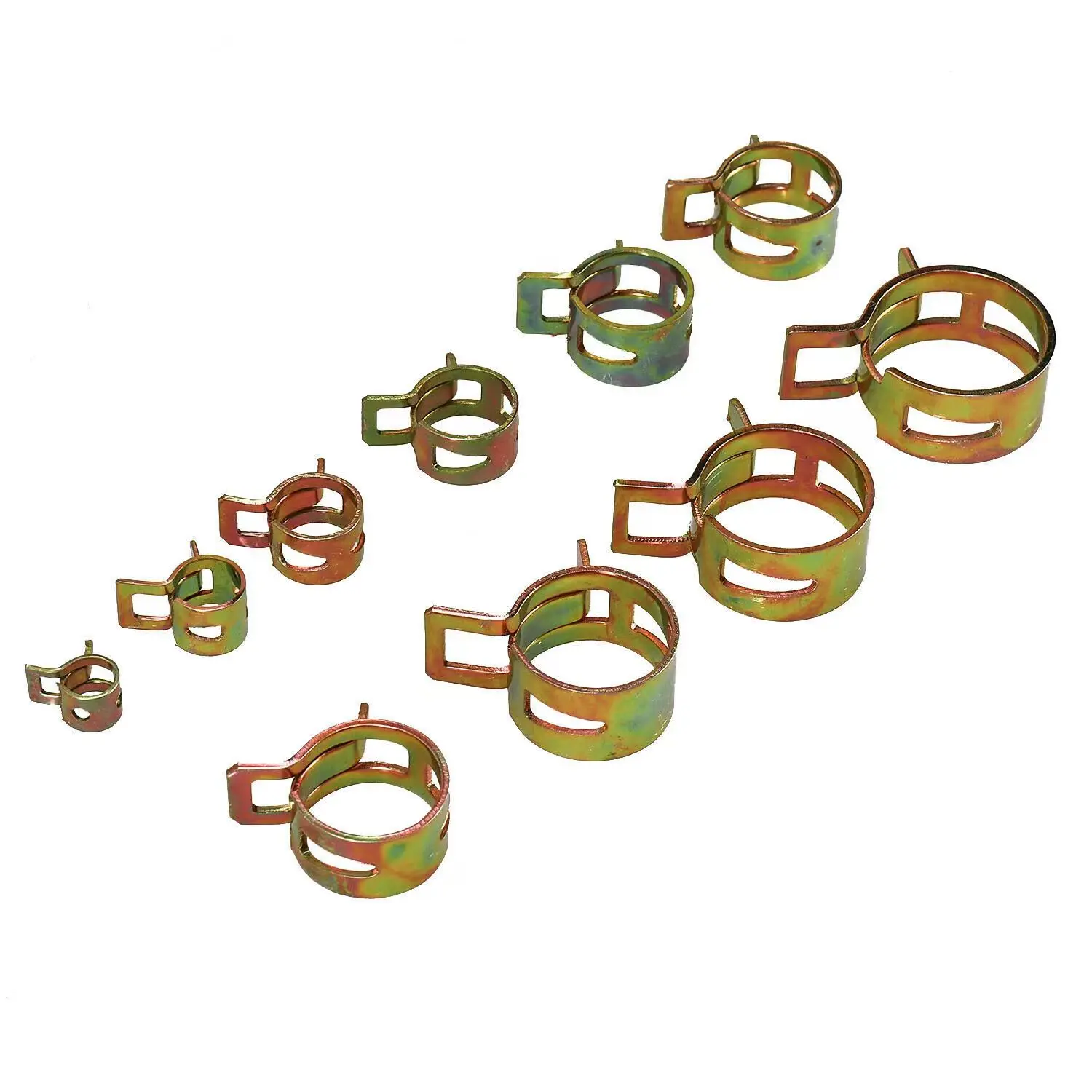 

10pcs/Lot 65MN Manganese Steel Galvanized Spring Hose Clamp Inner Dia 5mm-25mm Elastic Steel Buckle Water Pipe Hoop