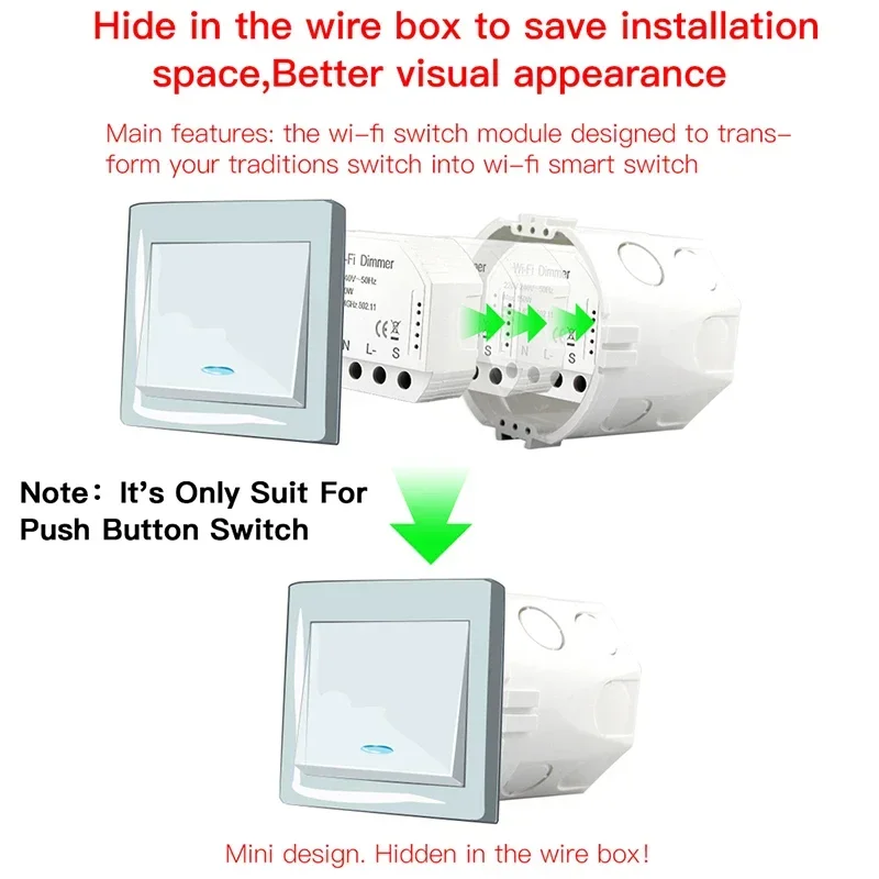 DIY Smart WiFi Licht LED Dimmer Schalter Smart Life/Tuya APP Fernbedienung 1/2 Weg Schalter, Funktioniert mit Alexa Echo Google Hause