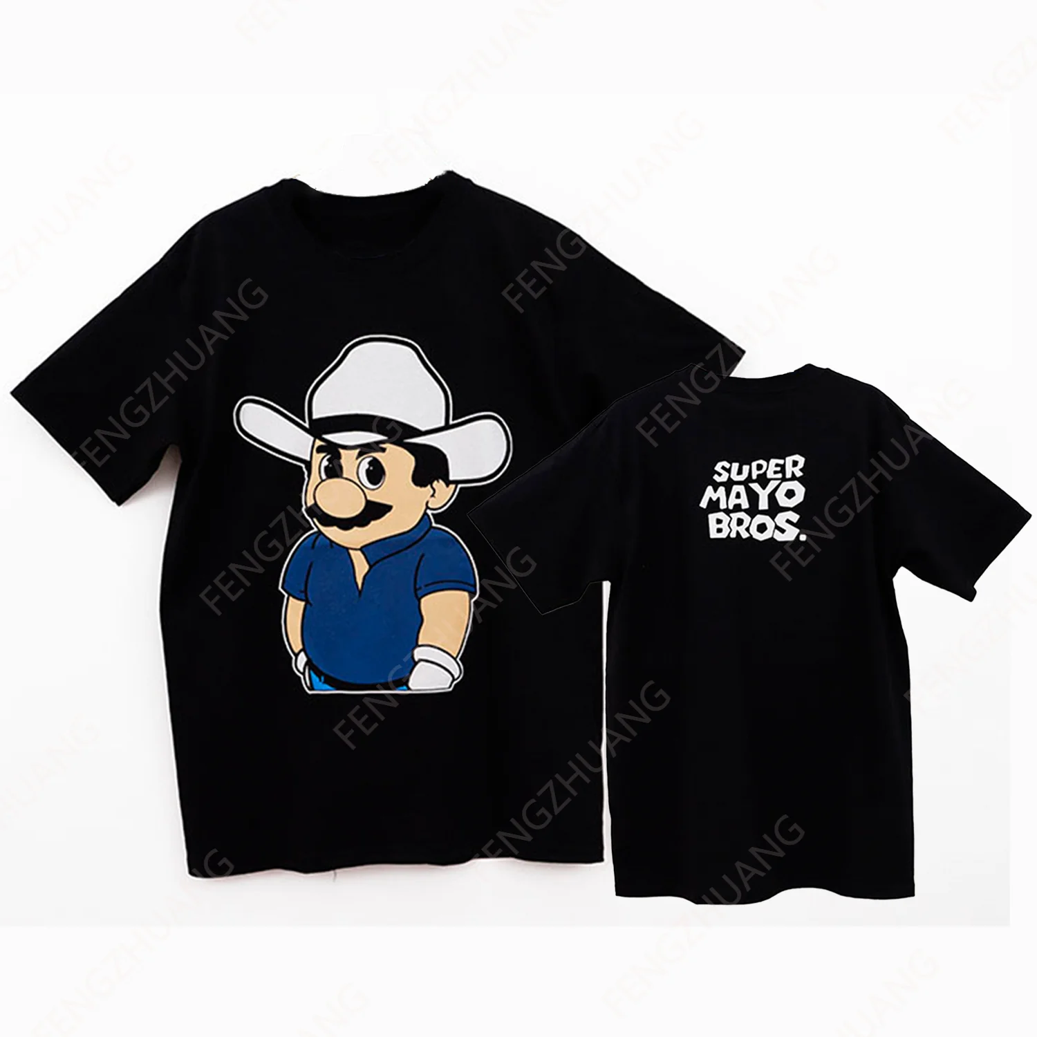 T-shirt en coton Super Mayo Bros pour hommes et femmes, haut à manches courtes, streetwear, imprimé