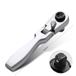 2 in1 Ratchet Wrench Adjustable Head 1/4 inch Dual Use Batch Head Sleeve Small Quick Automatic Rotation Quick Plate Hand Tools