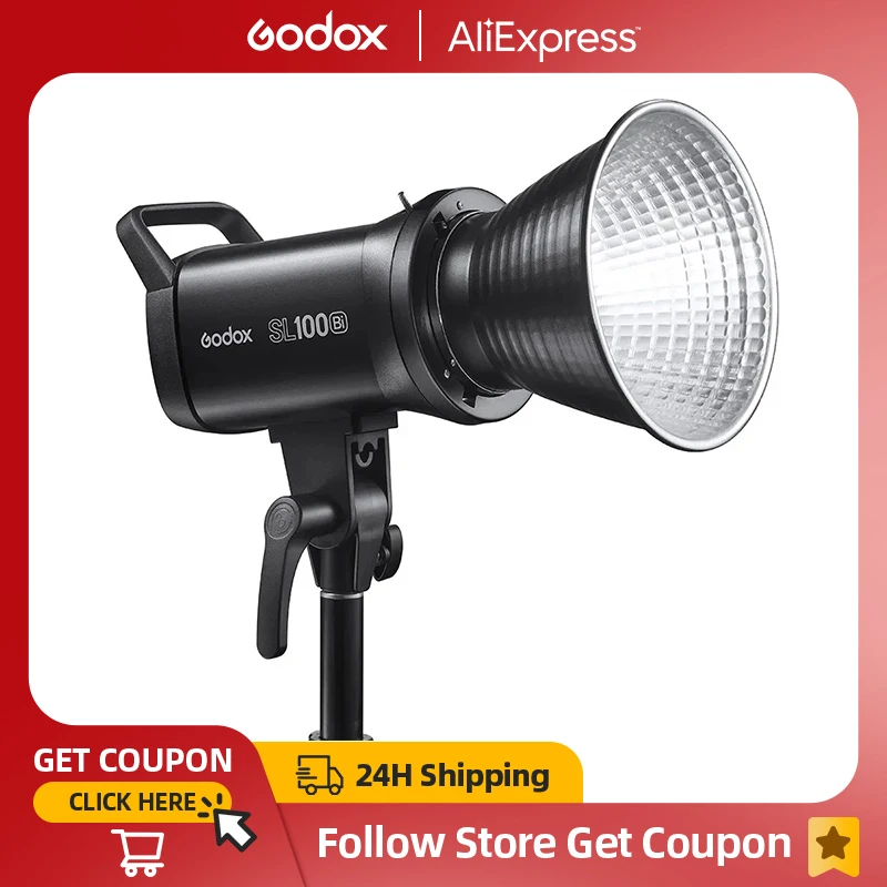 Godox SL100Bi 100W 2800-6500K White Yellow Version LCD Panel LED Video Light Continuous Output Bowens Mount Studio Light