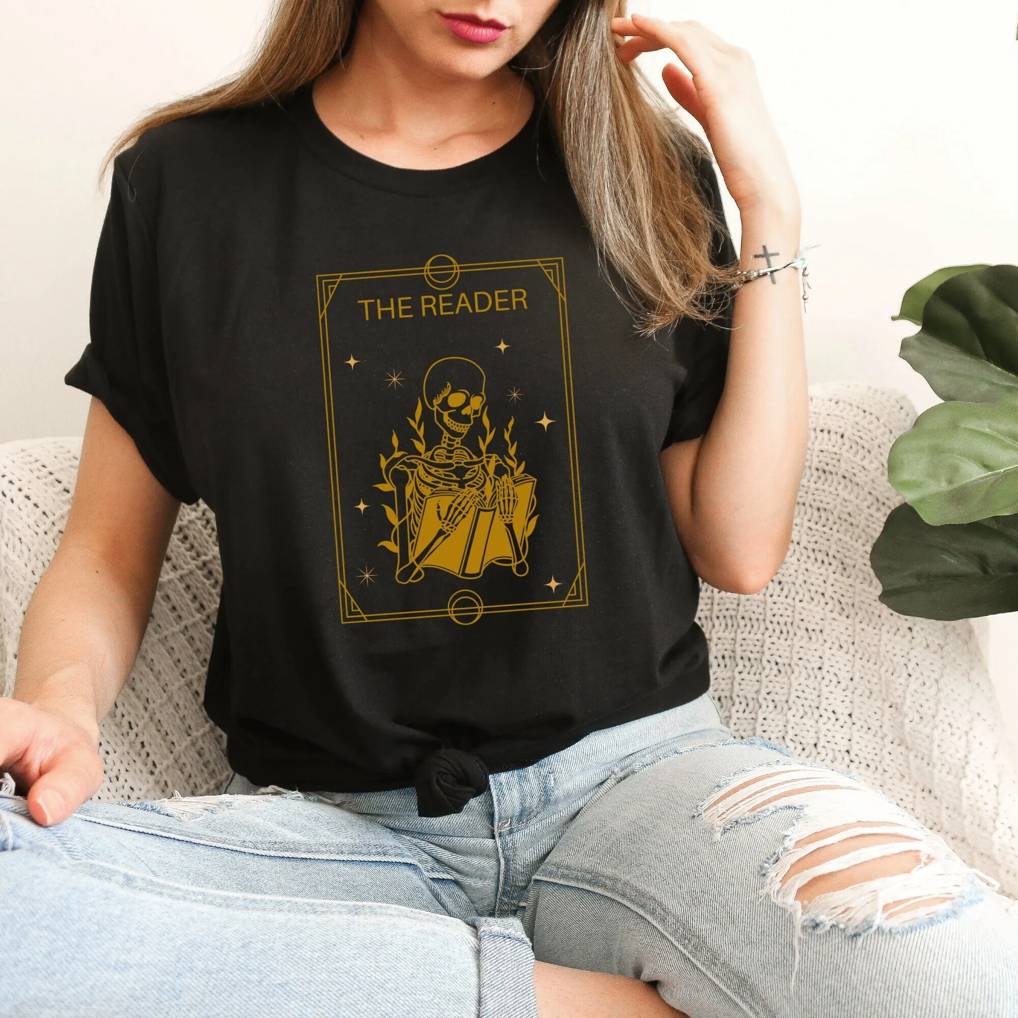 The Reader Tarot Card Bookish T Shirt Book Lover S For Bibliophile