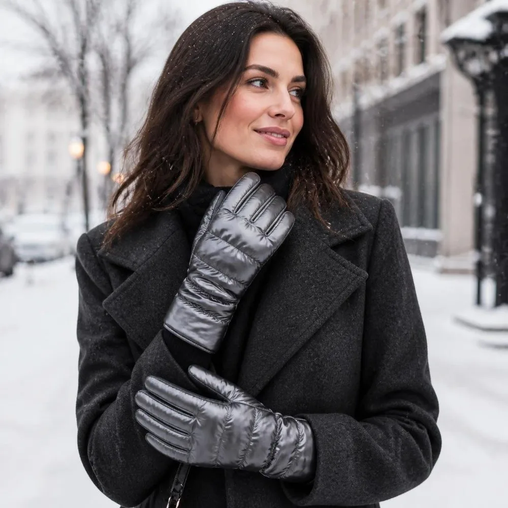 Waterproof Suede Down Cloth Driving Gloves Soft Thicken Winter Cycling Gloves Warm Vintage Touch Screen Gloves Outdoor Sports