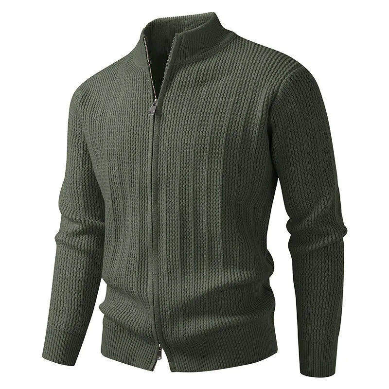 

Men's Knitted Sweater Cardigan Large Size 383P55 Casual Simple Sle Long Sve Stand Collar Knittedwear Resistant to Deform...