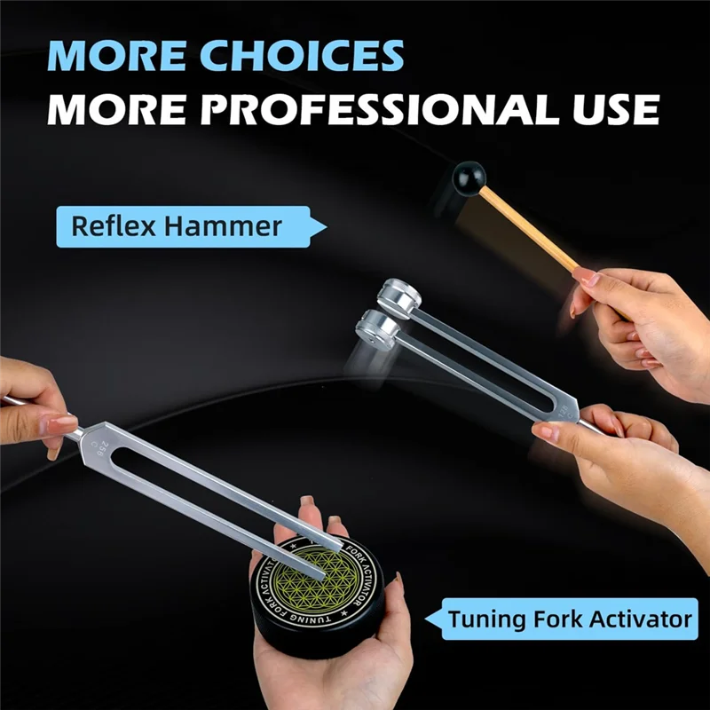 

Classy-Tuning Forks For Healing, Aluminum Alloy Tuning Fork 128Hz, 136.1Hz, 256Hz, 384Hz, Hockey Puck Activator & Gem Feet
