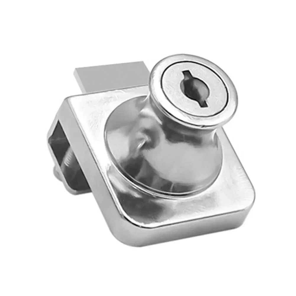 Punch Lock for Glass Cabinets Anti Theft Security for Display Cases Cold Rolled Steel Fits 5 8mm Thick Glass 2 Keys