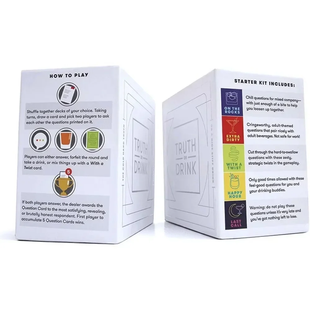 Truth or Drink Card Game Ages 21+ For 3-8 Players Board game