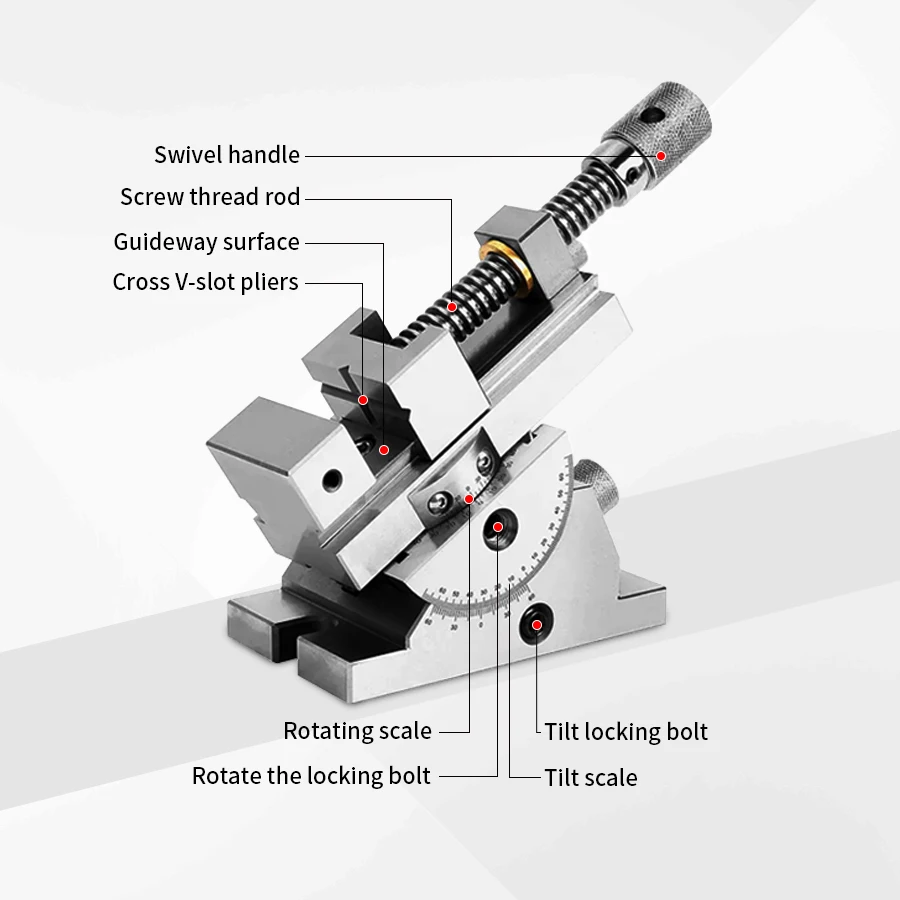 Imagem -02 - Universal Precision Vise Moagem Máquina Rotatable Inclinação Alicata Ângulo de Inclinação Vise Flat-nose 4