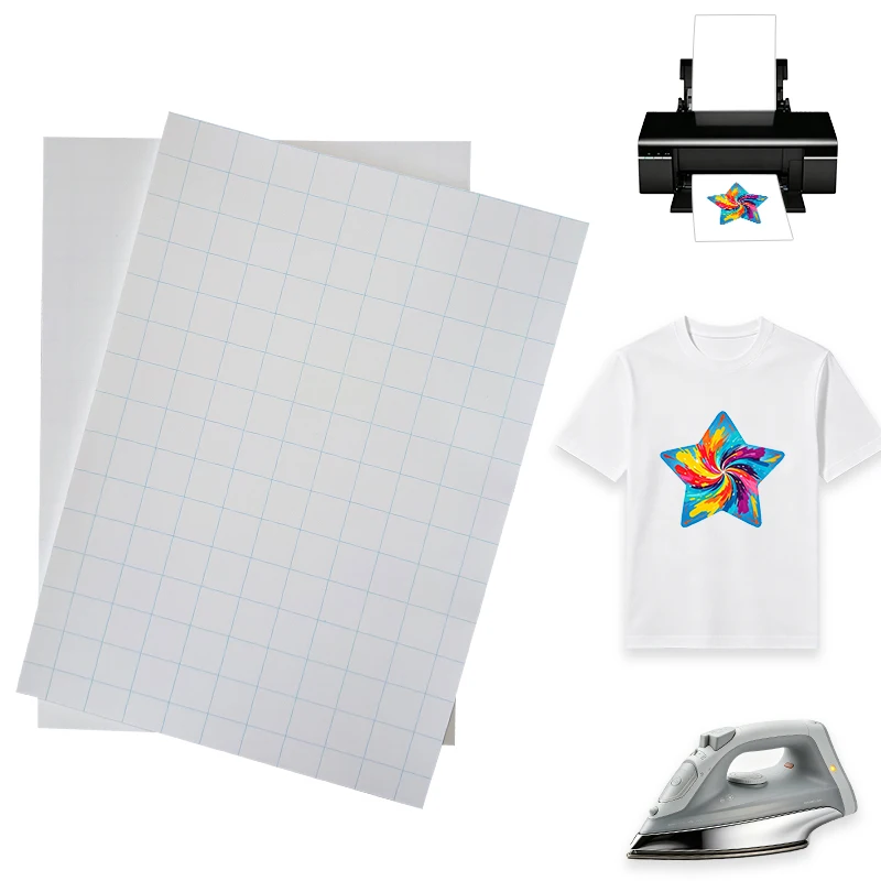 A4 10/20PCS Inkjet Heat Transfer Paper Light White T-Shirt Transfer Paper Heat Transfer Printing For DIY 100% Cotton Fabric