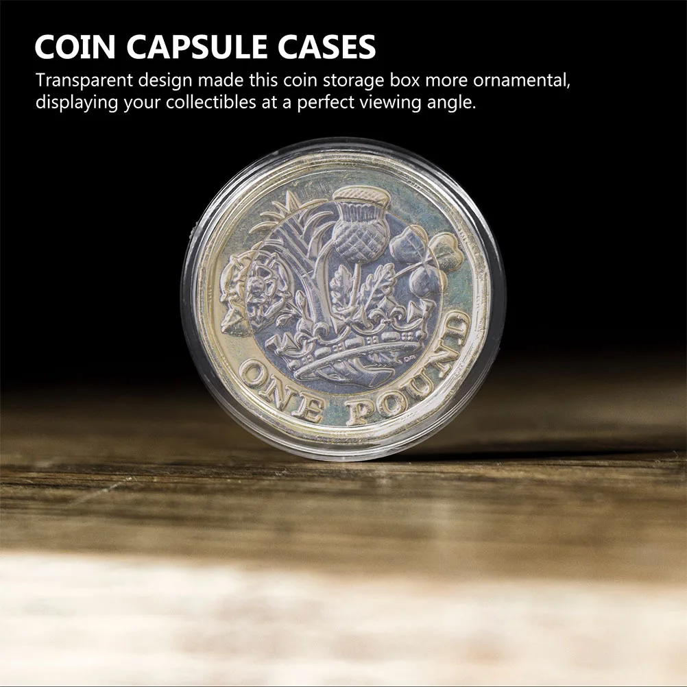 

21Mm Clear Acrylic Coin Capsules Protective Case Box for Coin Storage Organizer Collection Display Transparent Holder