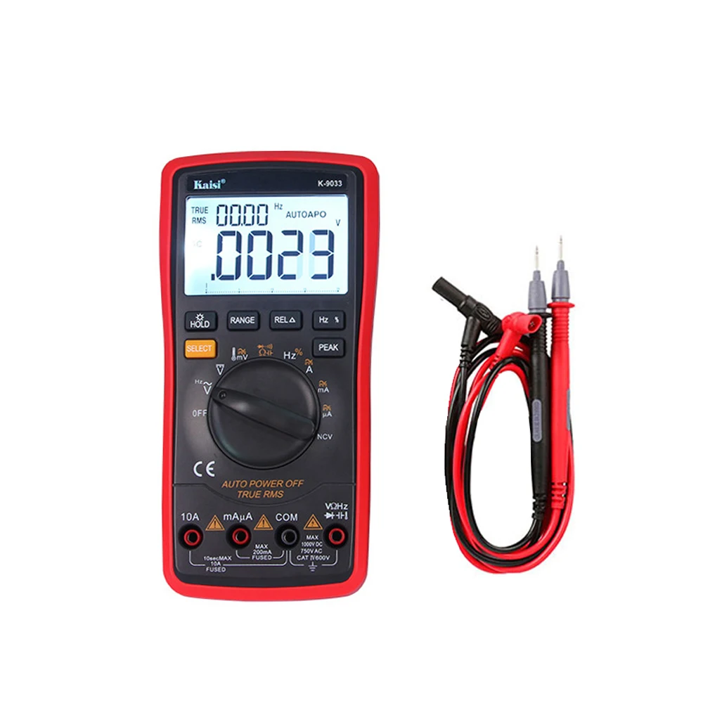 Kaisi High Precision Digital Multimeter Automatic Measuring Range 20000 Count Capacitance Table For Phone Repair Measurement