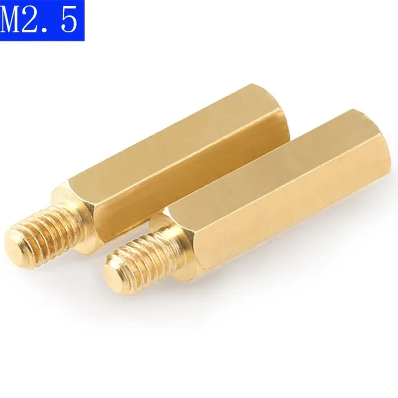 M2.5 + 6mm Hex Brass Spacer Screw PC Case Motherboard Standoff Riser Female-Male Screws