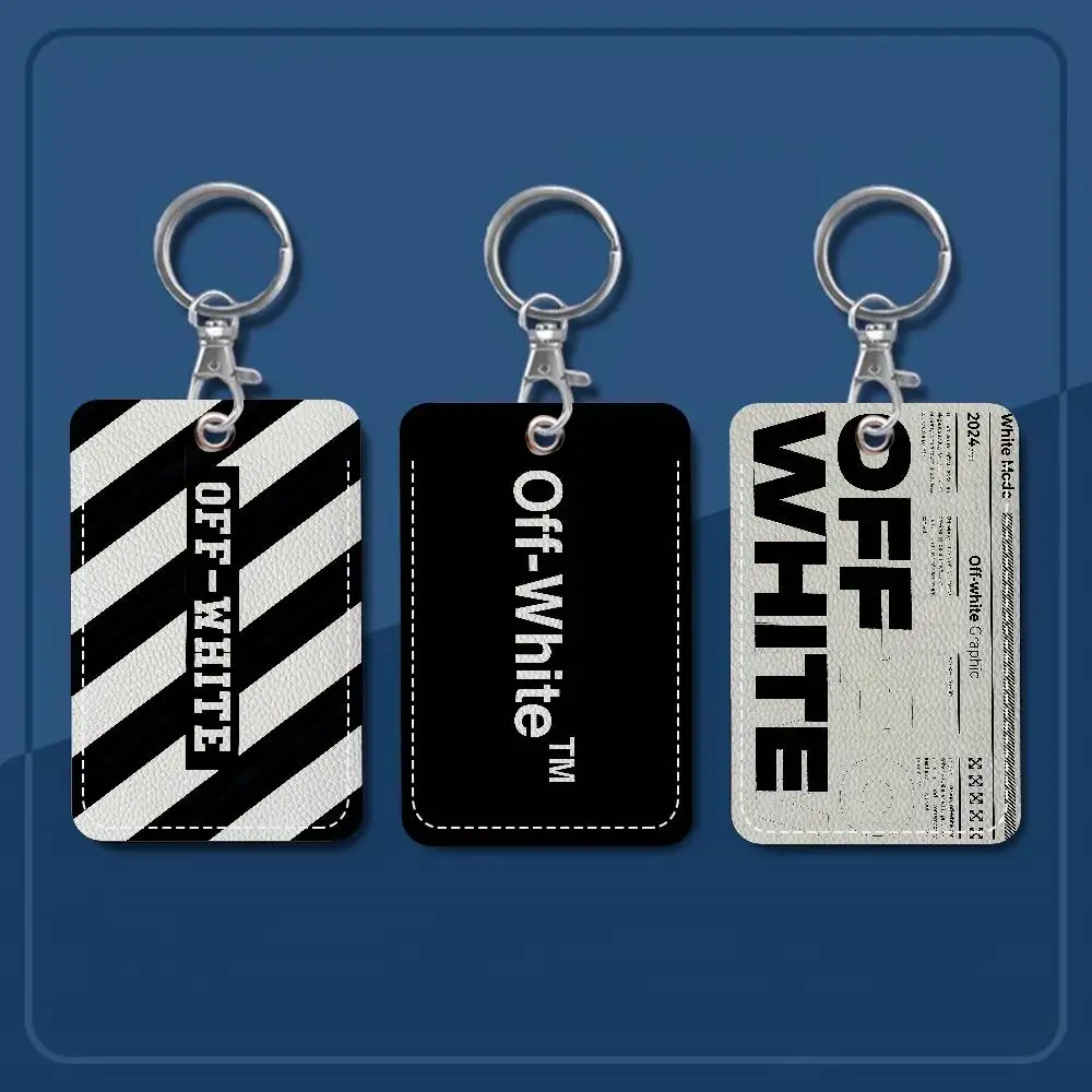 Llavero de lujo popular con logo O-Off y funda protectora blanca para tarjetas de acceso, tarjetas de autobús, tarjetas de comida, tarjetas de identificación y tarjetas bancarias, para mayor seguridad.