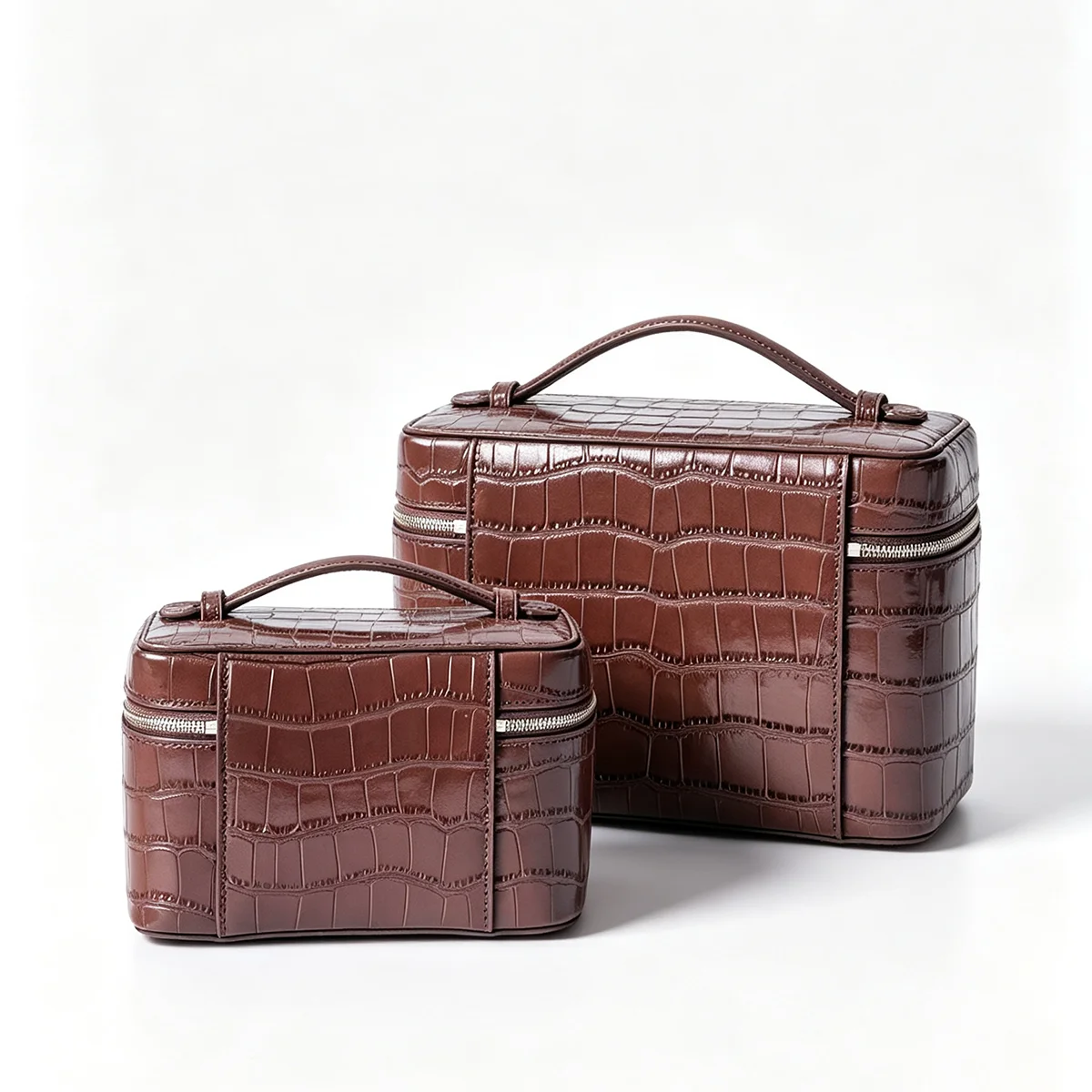 Monogramm-Lunchbox-Tasche aus hochwertigem Himalaya-Leder, große Kapazität, Reise-Make-up-Organizer, Schmucktasche, Kosmetiktasche – Detail 17