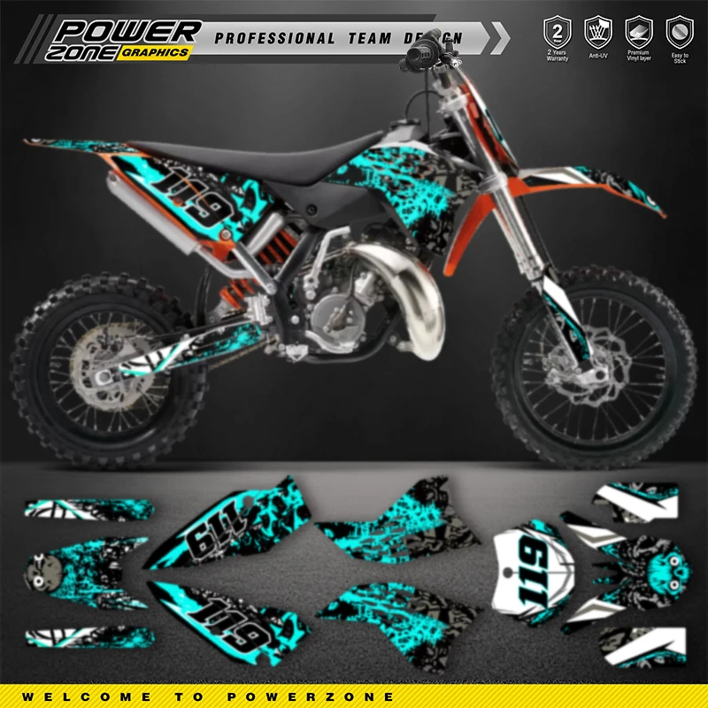 

PowerZone Custom Team Graphics Backgrounds Decals For 3M Stickers Kit For KTM SX65 2009 2010 2011 2012 2013 2015 SX65cc 04