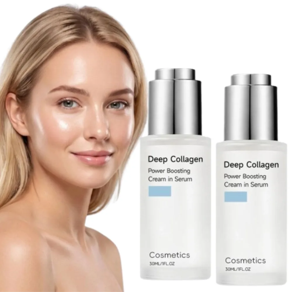 Deep Collagen Power Boosting Cream in Serum Hydrating Moisturizing Tighten Skin Elasticity Enhanced Korean Skincare Serum