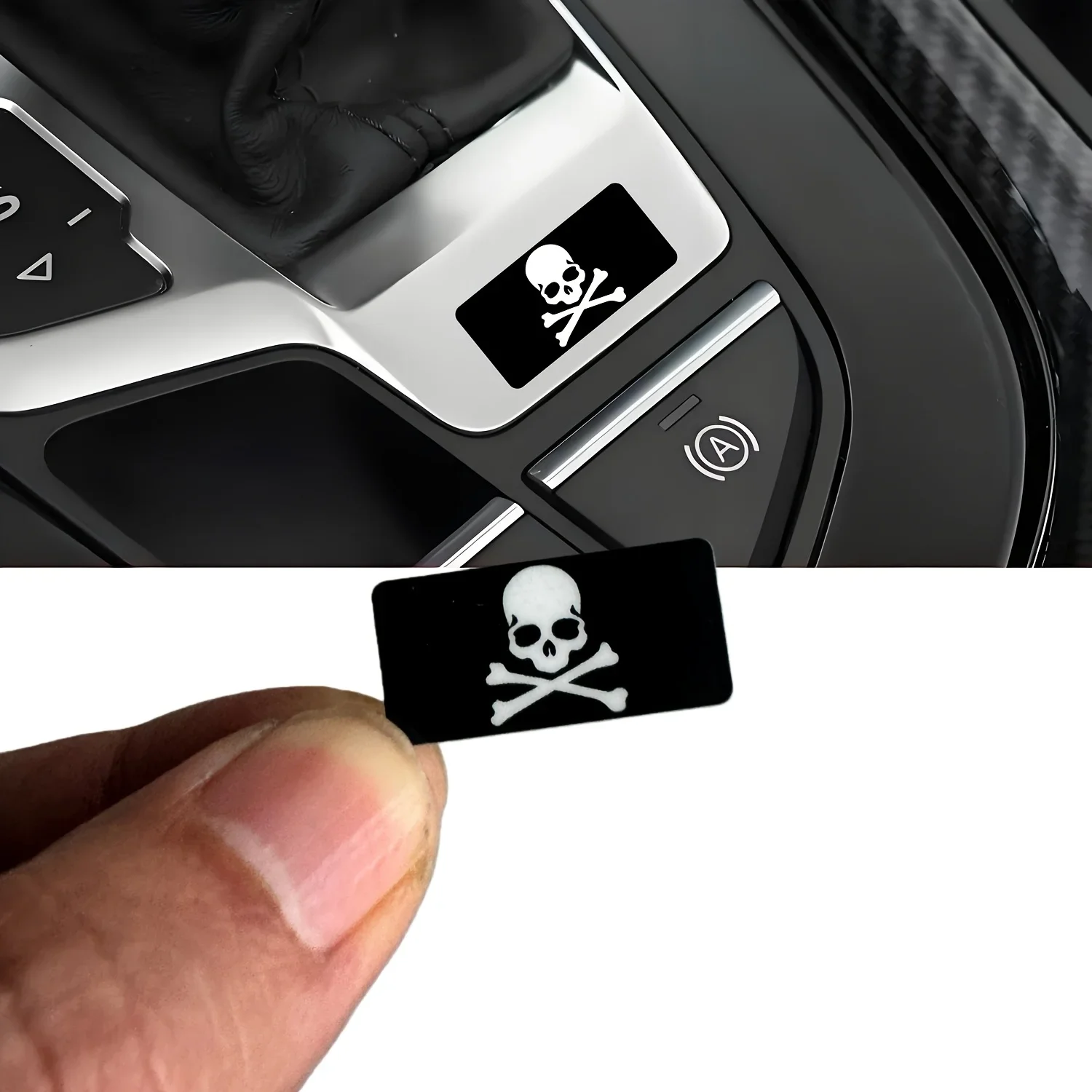 1set Skull Skeleton Waterproof Vinyl Sticker Decal Gothic Dark Style For Car Air Vent Door Handle Window All Vehicles Decor