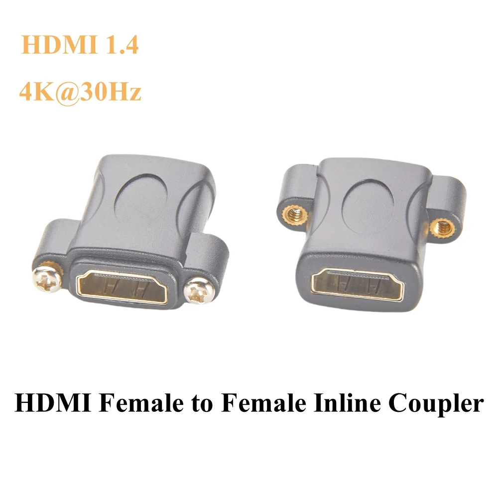 Screw Panel Mount HDMI 1.4 Female to Female Coupler 4K@30HZ HDMI Pass Through Extender Adapter for TV Monitor Projector Laptop
