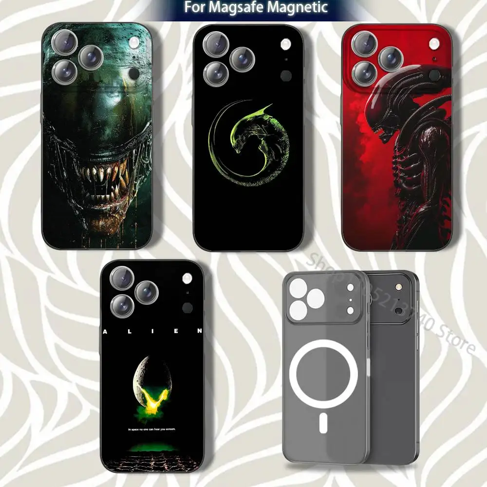 

AlienS movie Xenomorph-es For iPhone 17,12,11,14,13,15,16,Plus,Air,Pro,Max,E,Mini for Magsafe Magnetic Frosted Grey Phone Case