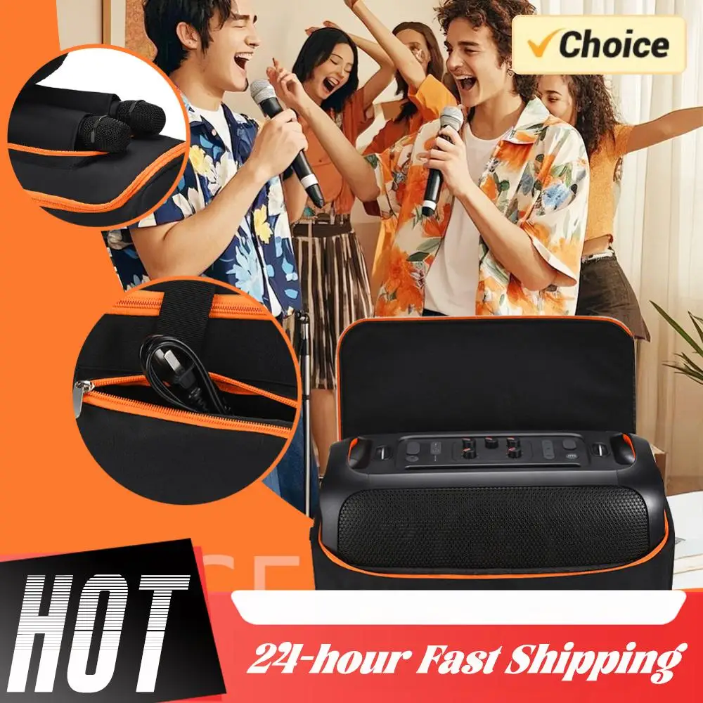 

Дорожный чехол для улицы с несколькими карманами, портативный защитный чехол с защитой от царапин, мягкие сумки для хранения для JBL PartyBox On-The-Go Essential