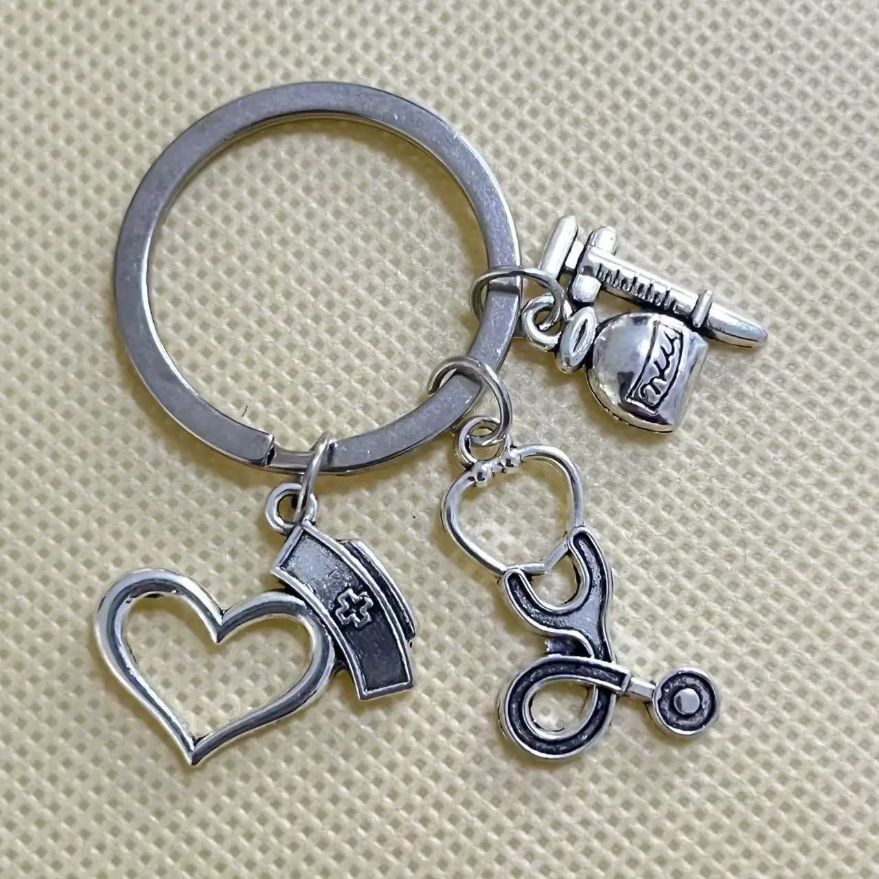 Cross Border Jewelry Stethoscope Nurse Hat Mask Electrocardiogram Thermometer Syringe Medical Keychain