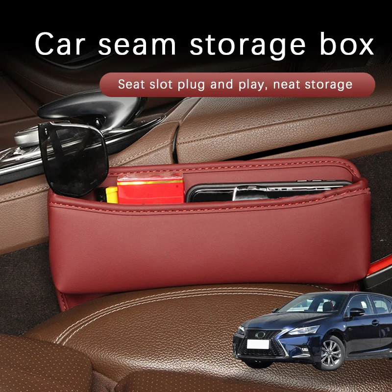 

Car Seat Gap Storage Box Driver Front Auto Seat Gap Filler Organizer Wallet Keys Card Storage Box For Lexus CT