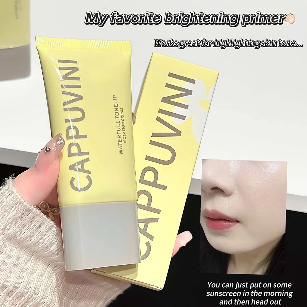 Cappuvini Tone Up Cream Moisturizing Brightening Makeup Primer Color Correcting Base Lightweight Smooth Face Foundation Primer