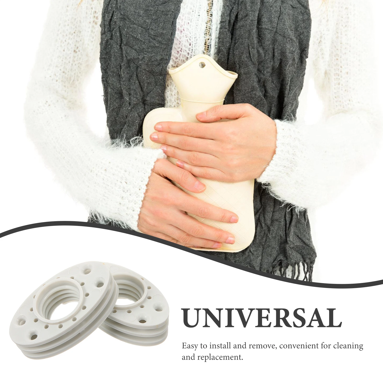 

5pcs Hot Water Bottle Accessories Replacement Small Filling Spout Gray Leakproof Plastic Sealing Sack Bag Health Care