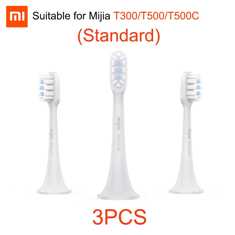 Original Xiaomi Mijia เปลี่ยนหัวแปรงสีฟันโซนิคไฟฟ้าแปรงสีฟัน T100 T300 T500 3หัวแปรงฟันแต่ละกล่อง
