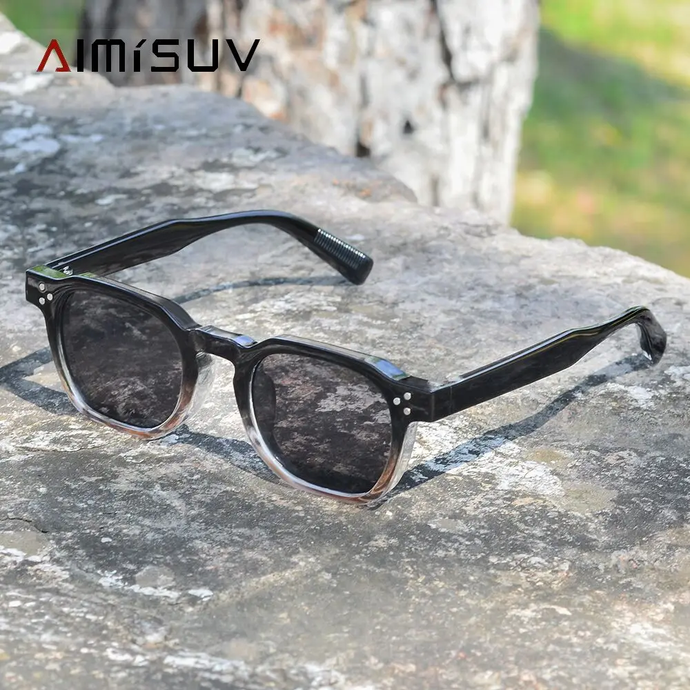 AIMISUV Round Rivet Sunglasses Men Vintage Square Driving Sun Glasses Women Retro Polygonal Anti-glare Shades UV Protection