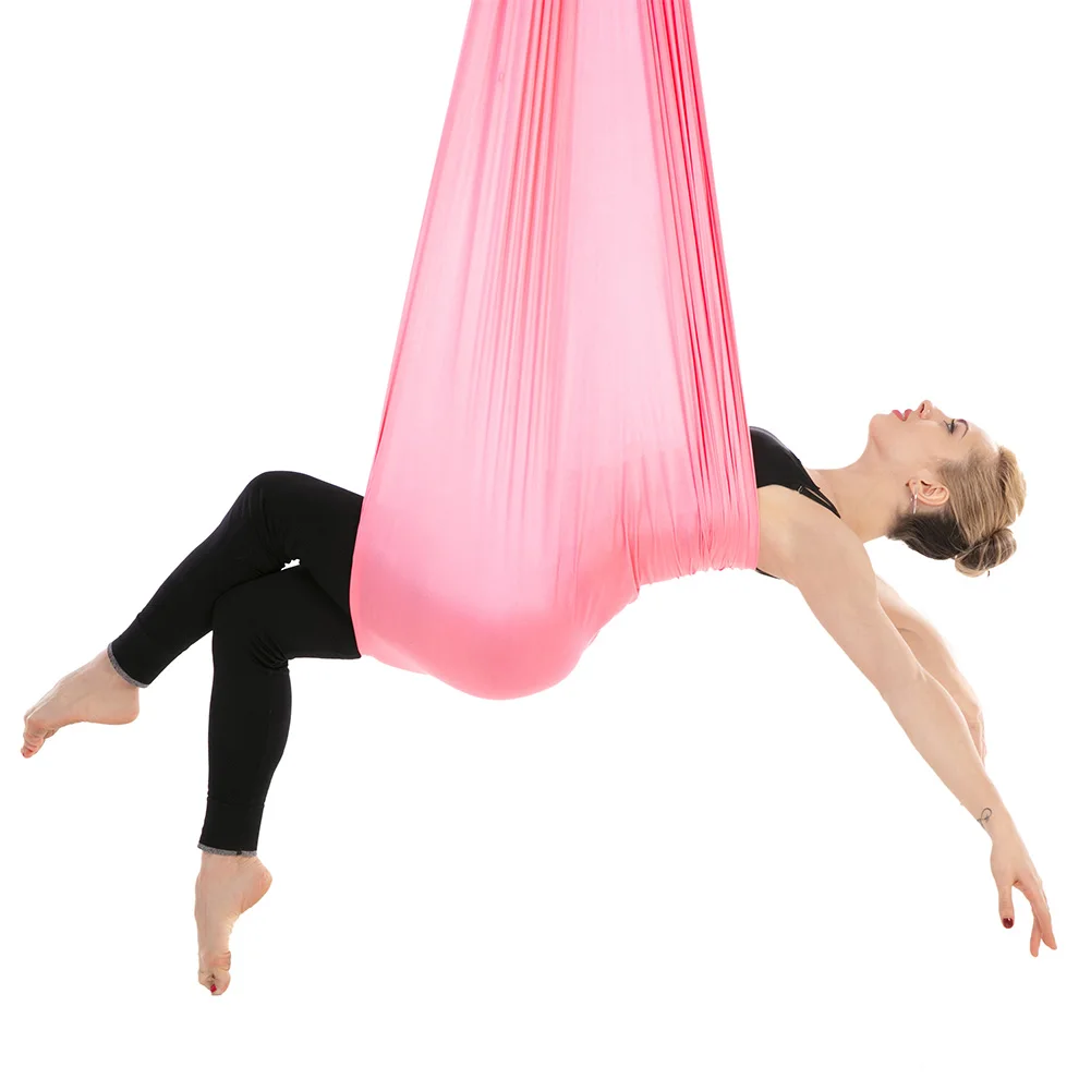 7*2.8m Aerial Yoga Hammock Anti-Gravity Yoga Swing Yoga Belt for Body Building Pilates Workout Fitness Suit for Ceiling 4.2m