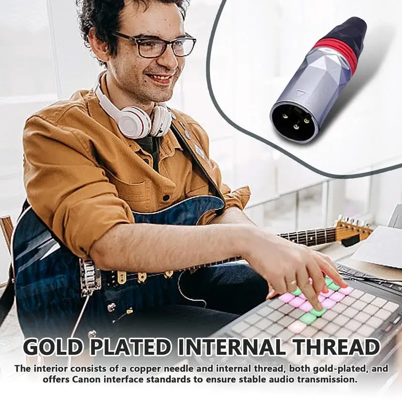 XLR Connectors 3 Pin Male Connectors XLR Audio Male Jack  Audio Equipment with Chrome Plating Professional XLR-F Socket Plug