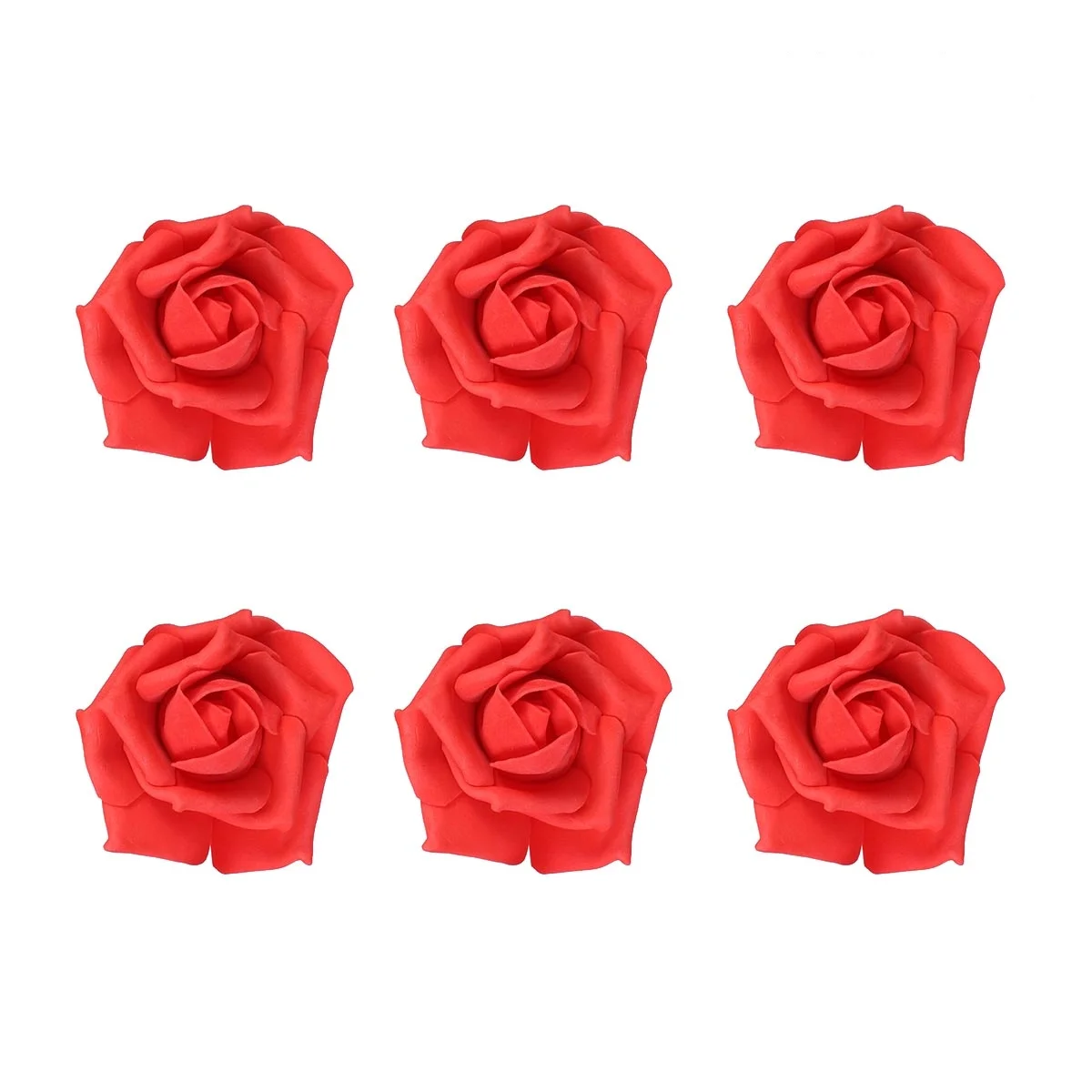 

100 Pcs Foam Flowers Bulk Artificial Rose Fake Roses Decor Head Mini Red Wedding