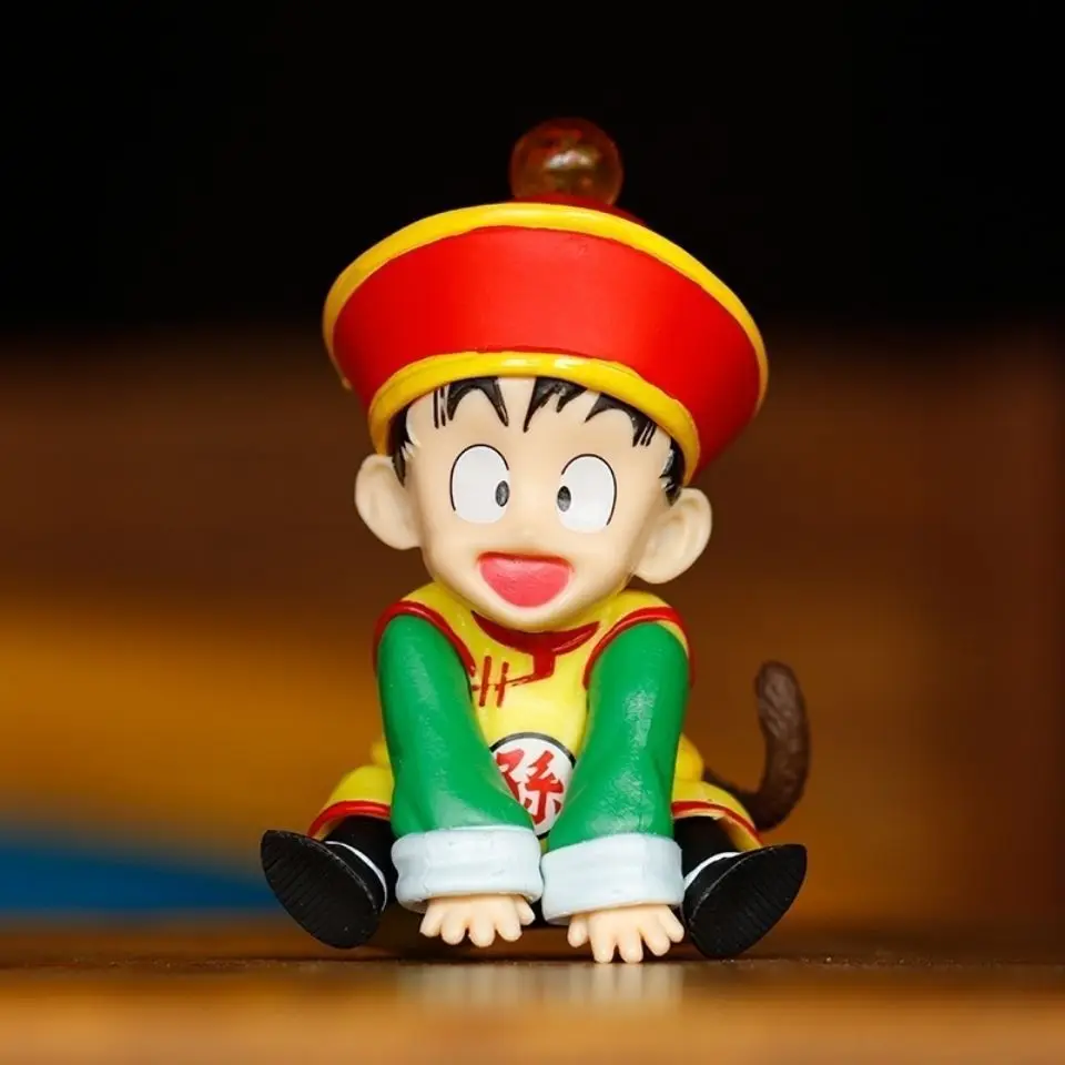 12 cm Kubi Anime pájaro montaña brillante siete bolas de dragón mono arroz en la infancia Kube sentado como sonrías y arreglos de manos