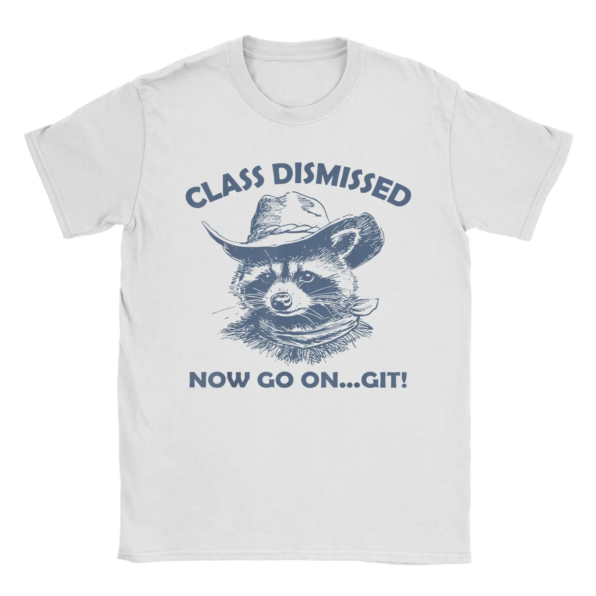 

Raccoon Class Dismissed Now Go On Git Fun Last Day of School T-Shirt T Shirts Short Sleeve Y2K Retro Tops Summer Cotton Tees