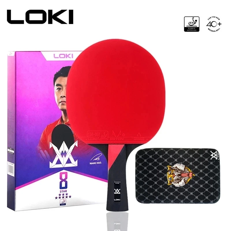 LOKI 8 Star High Sticky Table Tennis Racket Professional PingPong Bat Competition Ping Pong Paddle for Ball Control and Loop