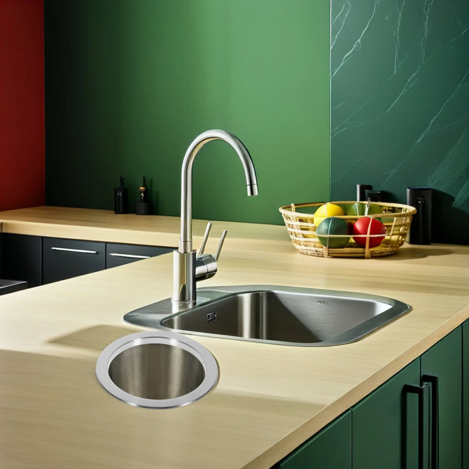 

3Pcs Recessed Trash Can Lid Stainless Steel Countertop Trash Grommet Kitchen Waste Bin Cover Embedded Garbage Chute Lid Odor