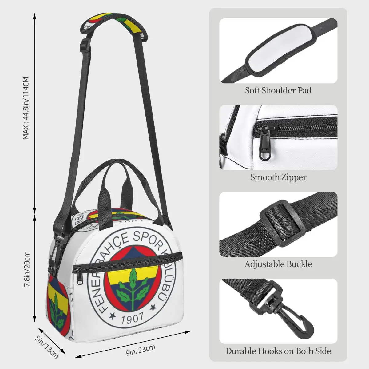 Fenerbahce Lunch Bags Insulated Bento Box Leakproof Lunch Tote Picnic Bags Cooler Bag for Woman Kids