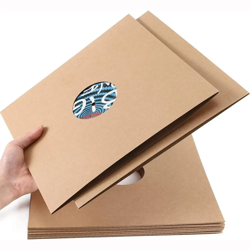 New 7/10 Inch Vinyl Records Sleeve Square Reusable LP Vinyl Record Cover Kraft Paper Record Protection